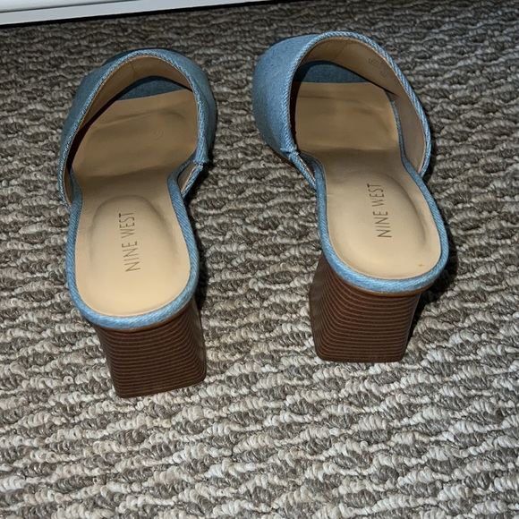 NWOT Nine West Denim Block Heel Sandal - Picture 3 of 5